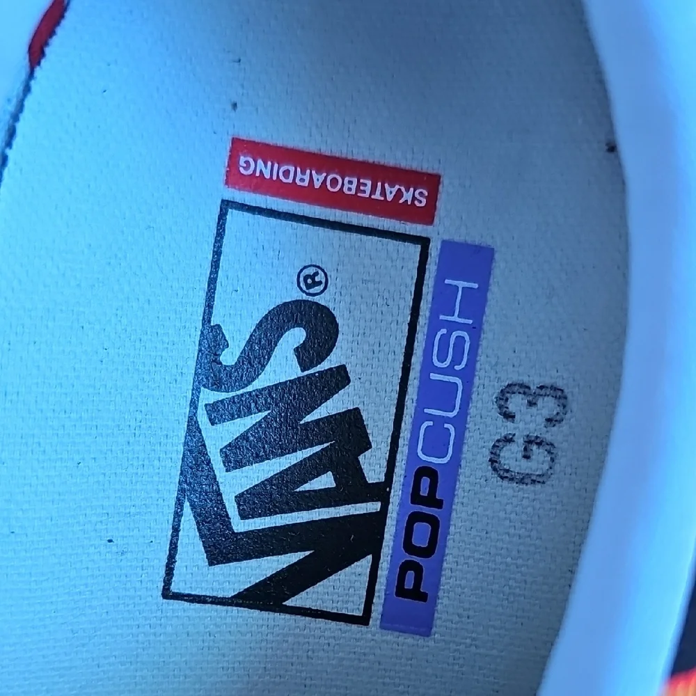 Vans Black and Orange Sneakers Low-Top Style - Picture 4 of 6